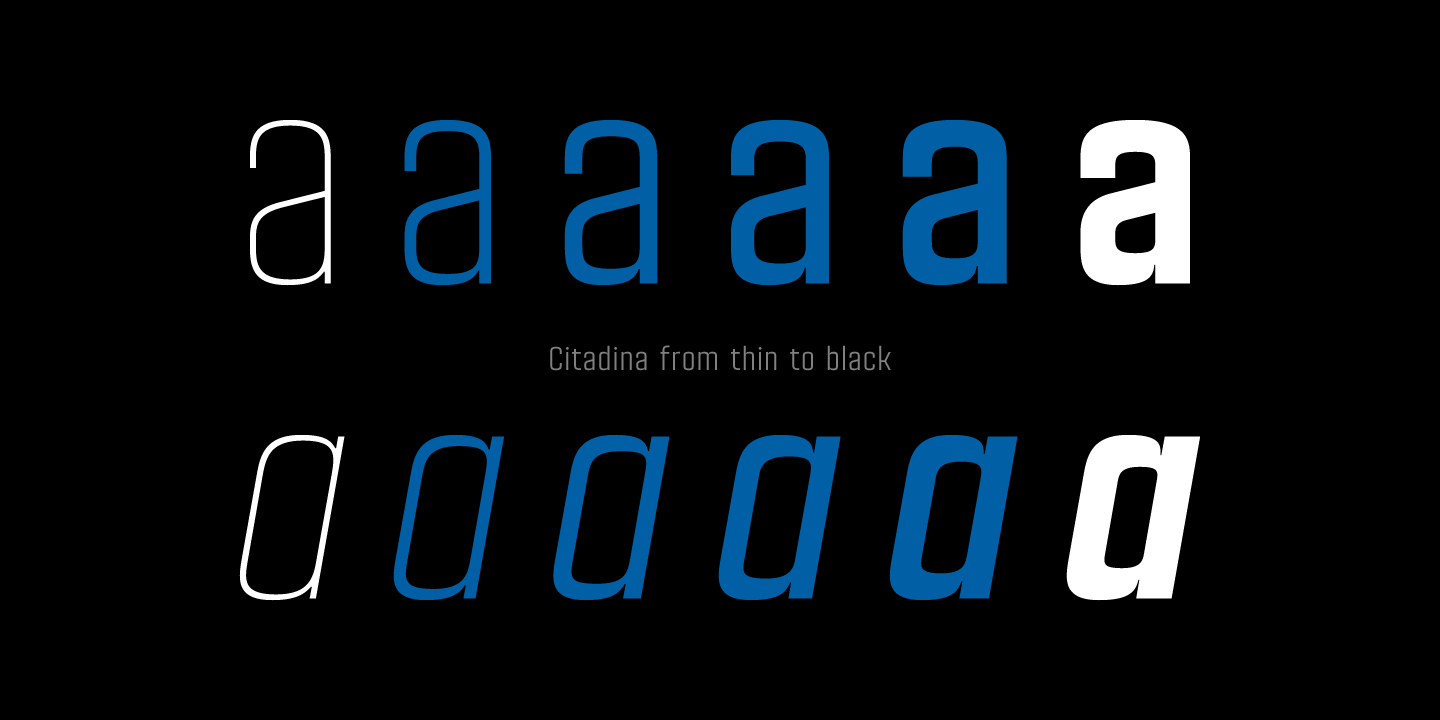 Przykład czcionki Citadina Black Italic